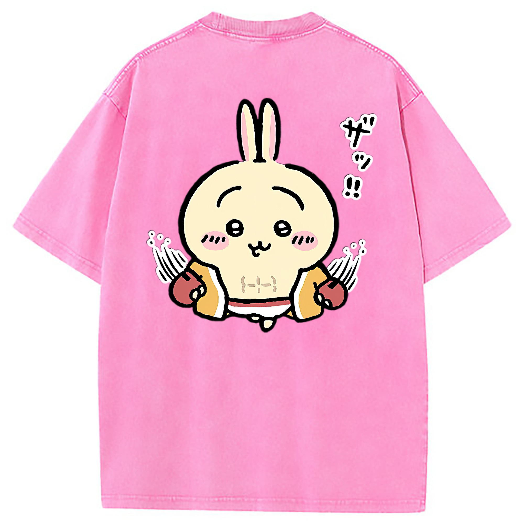 （画像用） ちいかわ うさぎ Chii-kawa usagi 綿100% ヴィンテージ風 半袖Tシャツ（背面プリント）